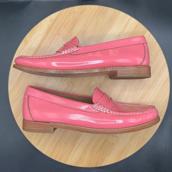 G H Bass & Co. Weejuns Bass Diane Pink Leather Loafers Women’s Sz 8 Preppy - Picture 3 of 12